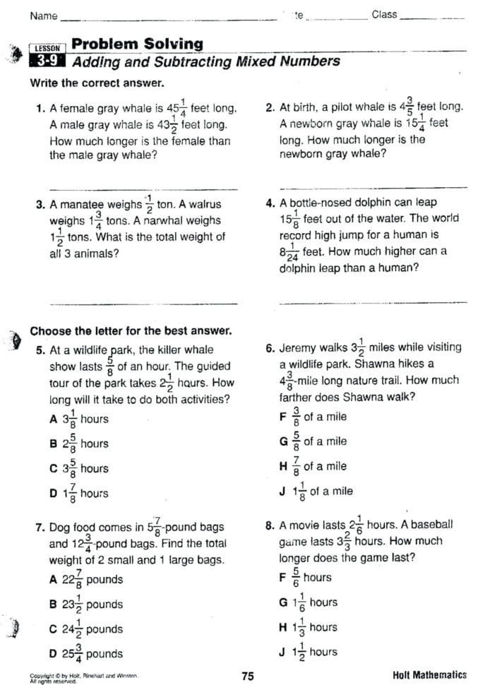 033 Free Printable 7Th Grade Math Word Problems For Graders Db excel