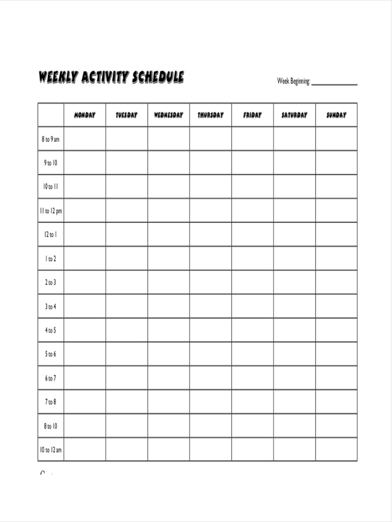 10 Activity Schedule Examples In Google Docs MS Word Pages PDF 