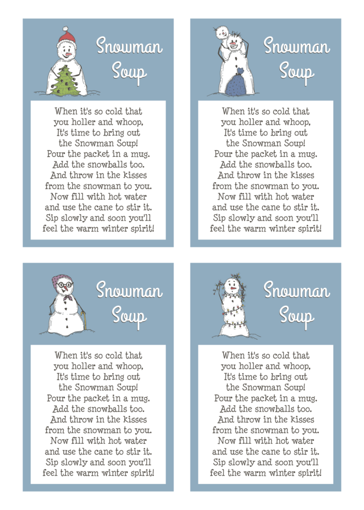 10 Best Free Printable Snowman Soup Labels Printablee