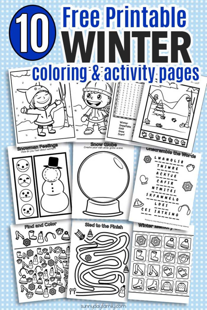 10 Free Printable Winter Coloring Activity Pages Winter Activities 