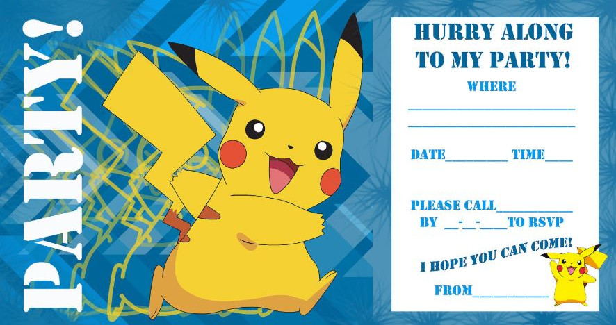 10 Pokemon Birthday Party Invitations You ll Love Slowpoke Tail