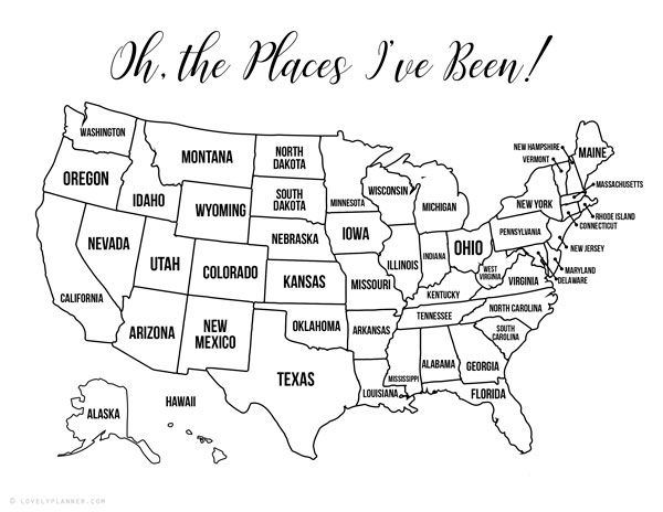 13 Free Printable USA Travel Maps For Your Bullet Journal USA Map 