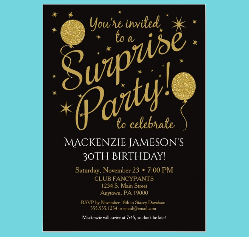Free Printable Surprise 50th Birthday Party Invitations FreePrintable me