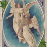 1907 Christmas Postcard Angels The Graphics Fairy