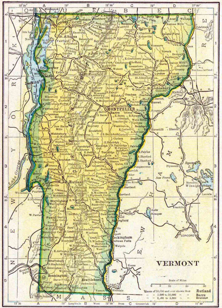 1910 Vermont Census Map Access Genealogy