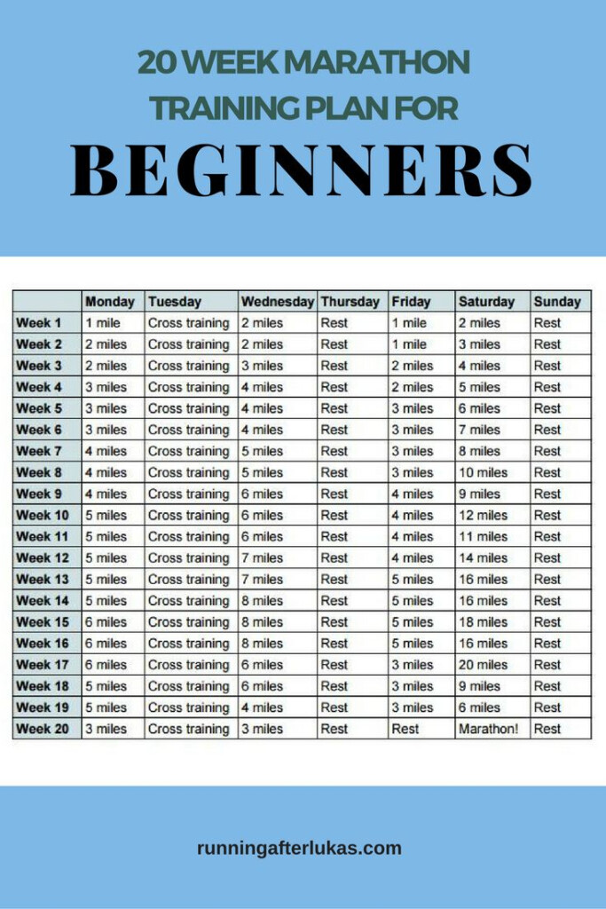 20 Week Marathon Training Plan For Beginners Running After Lukas 