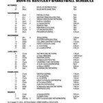 2014 15 UK Basketball Schedule Basketball Schedule Kentucky