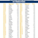 2016 2017 Nashville Predators Schedule Nashville Predators Hockey