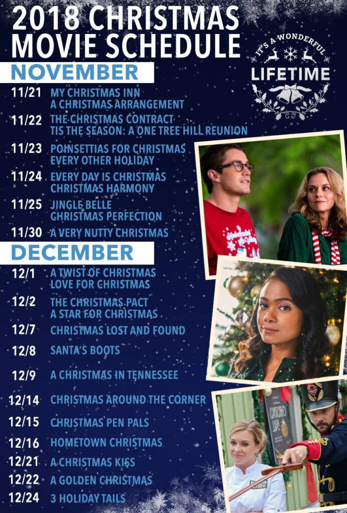 2018 Hallmark Lifetime Christmas Movie Schedule