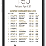 2019 2020 New Orleans Saints Lock Screen Schedule For IPhone 6 7 8 Plus