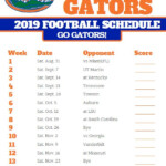 2019 Florida Gators Football Schedule Florida Gators Football Gators