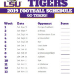 2019 LSU Tigers Football Schedule