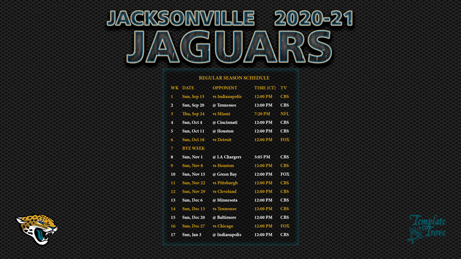 2020 2021 Jacksonville Jaguars Wallpaper Schedule FreePrintable.me