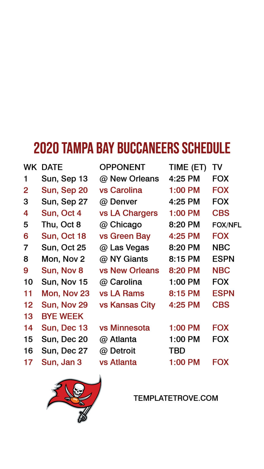 Tampa Bay Bucs 2025 Schedule Nola Terrye