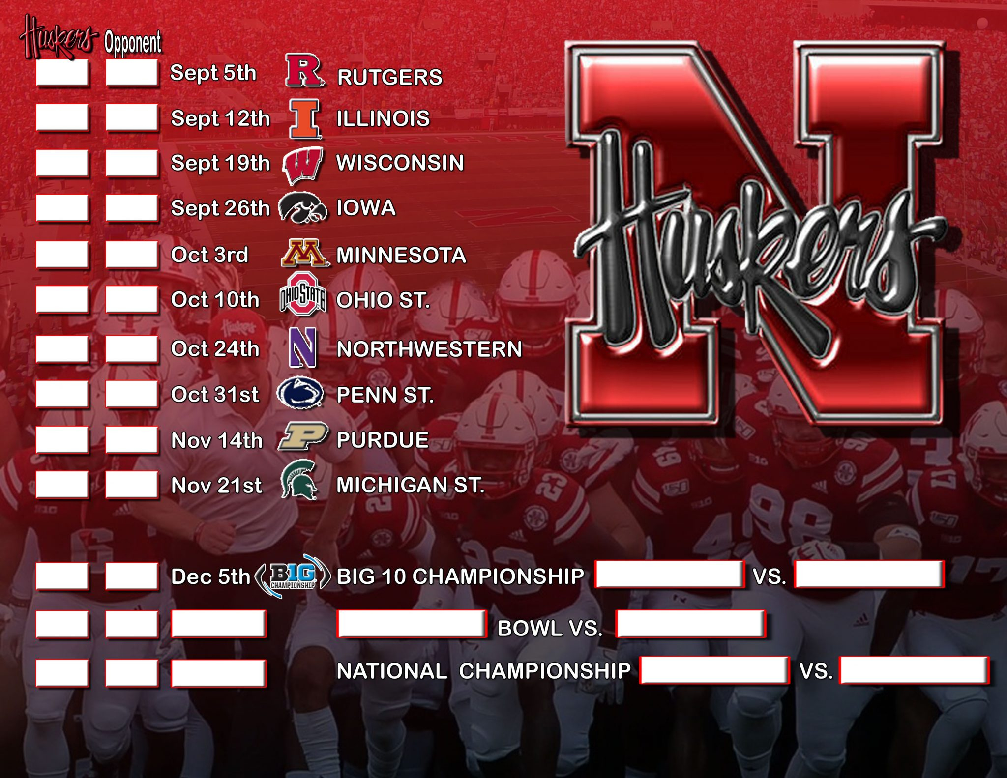 2020 Husker Football Schedule Huskers In Ohio