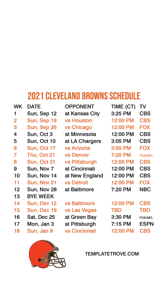 2021 2022 Cleveland Browns Lock Screen Schedule For IPhone 6 7 8 Plus