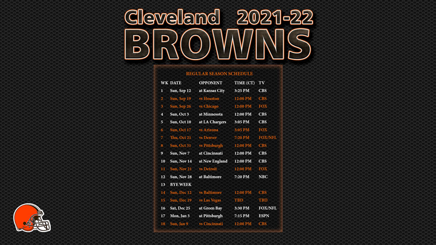 2021 2022 Cleveland Browns Wallpaper Schedule