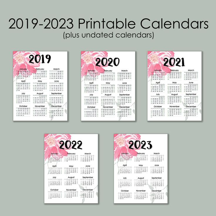 2021 2023 Monthly Printable Calendars Floral Edition Instant Etsy In 