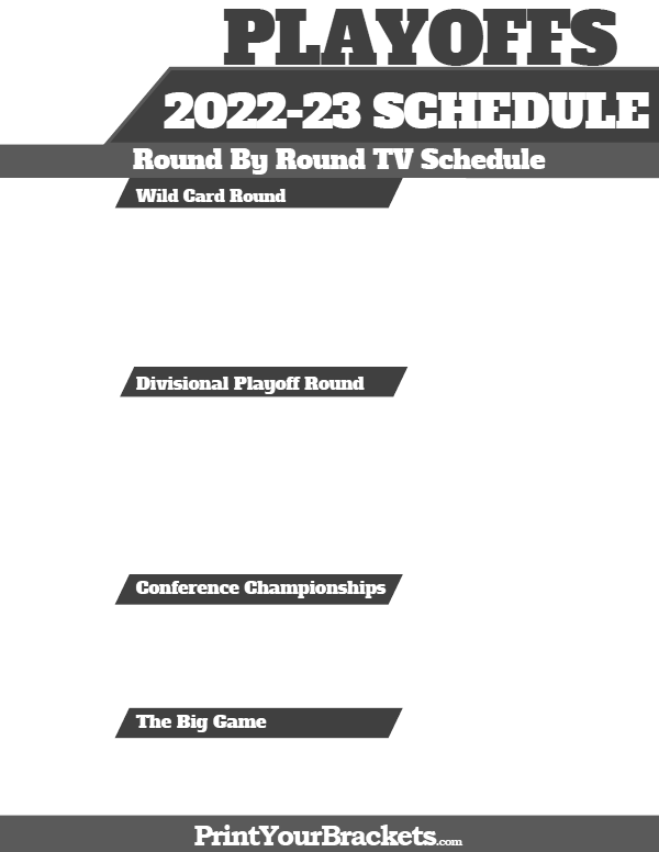 2022 2023 NFL Playoffs TV Schedule Printable FreePrintable.me