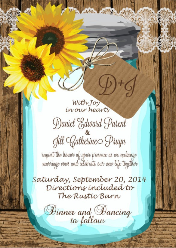 22 Sunflower Wedding Invitation Templates PSD AI Word InDesign Pages