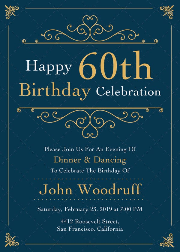 23 60th Birthday Invitation Templates PSD AI Free Premium Templates