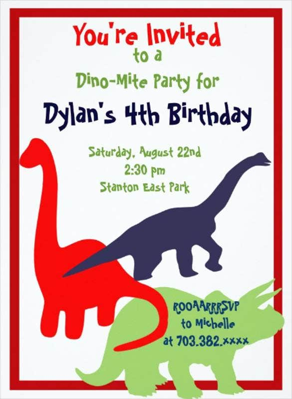 29 Dinosaur Birthday Invitation Designs Templates PSD AI Free 