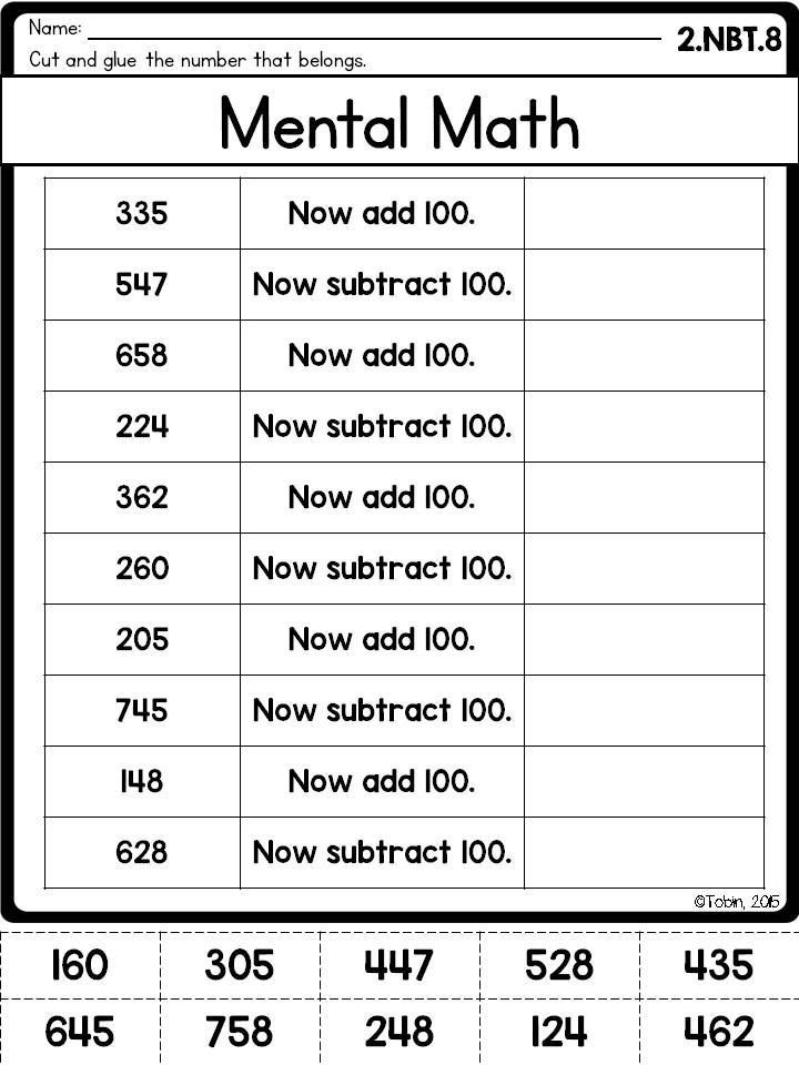 2nd Grade Math Worksheets NBT Place Value Digital Printables With 