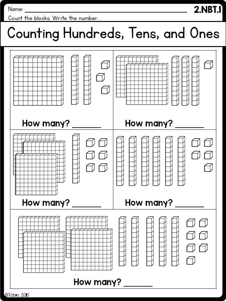 2nd Grade Math Worksheets NBT Place Value Digital Printables With 