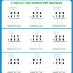 3 digit By 3 Digit Addition With Regrouping Third Grade Math