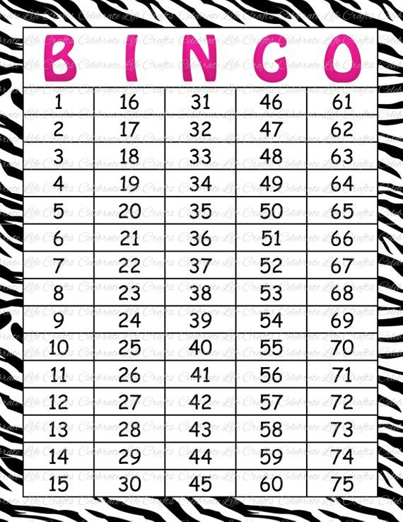 30 Hot Pink Zebra Mustache Birthday Printable Bingo Cards Etsy In