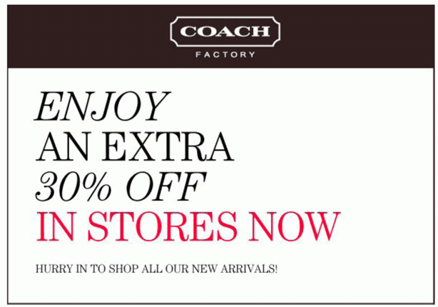 30 Off Coach Outlet Printable Coupon Passion For Savings