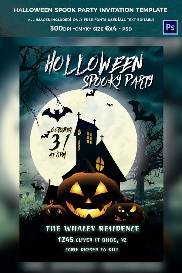35 Halloween Invitation Free PSD Vector EPS AI Format Download