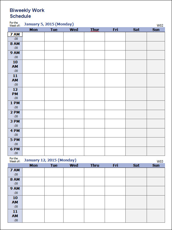 35 Sample Weekly Schedule Templates Sample Templates