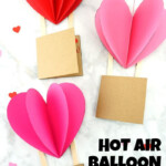 3D Hot Air Balloon Card Valentine s Cards For Kids Valentine Crafts