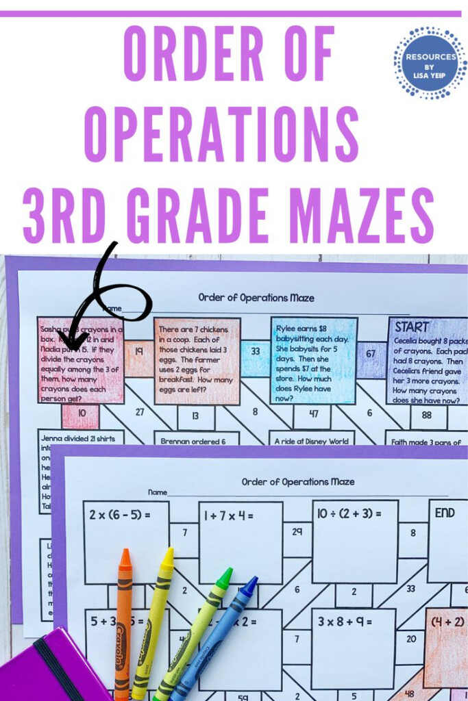 3rd Grade Order Of Operations Maze Activities In 2020 Order Of 