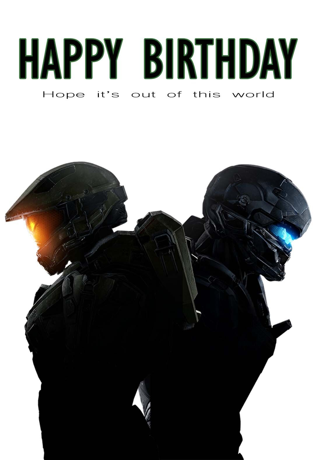 4 Awesome Halo Printable Birthday Cards free PRINTBIRTHDAY CARDS
