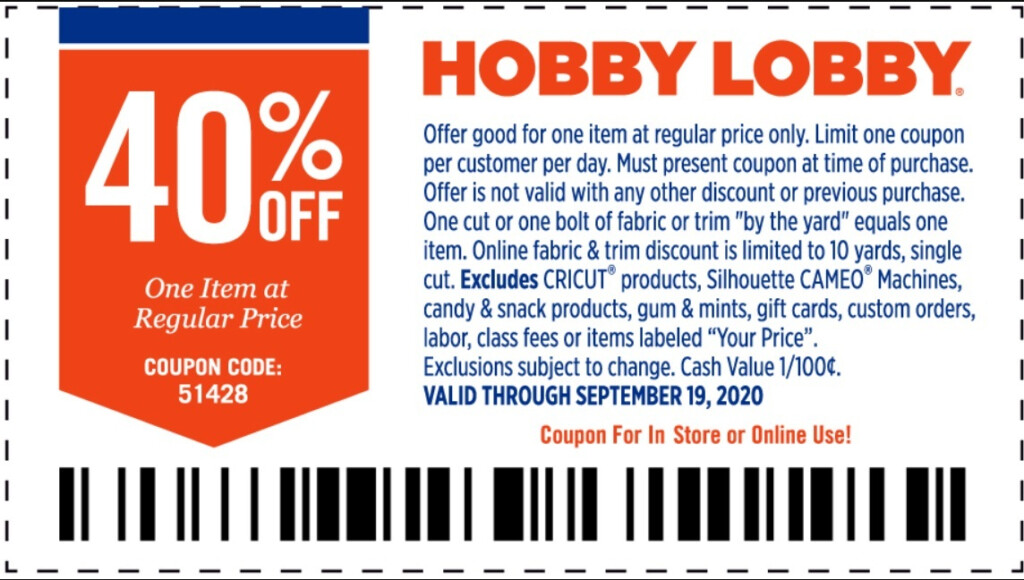 40 OFF Hobby Lobby Coupons Promo Codes September 2021