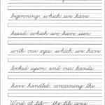 4th Grade Cursive Writing Worksheets Worksheets Master