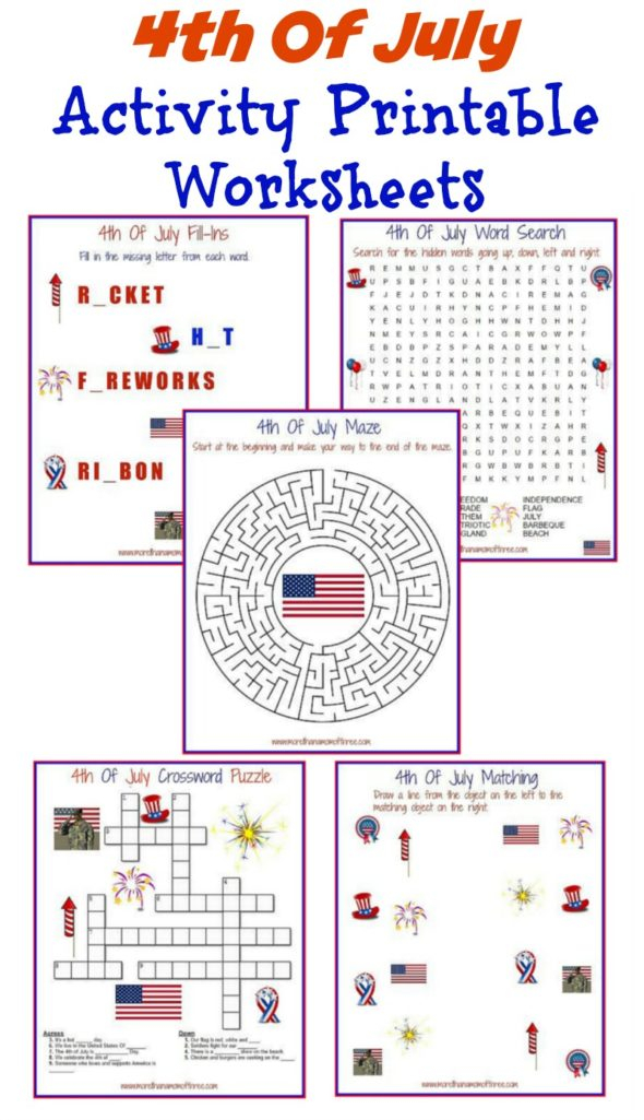 4th Of July Activity Printable Worksheets More Than A Mom Of Three