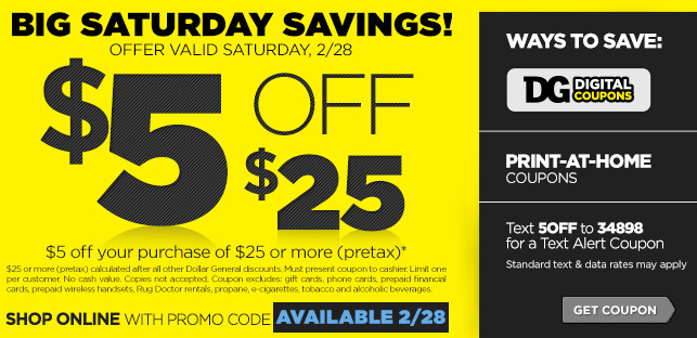  5 25 Dollar General Coupon Valid For 2 228 ONLY MyLitter One 