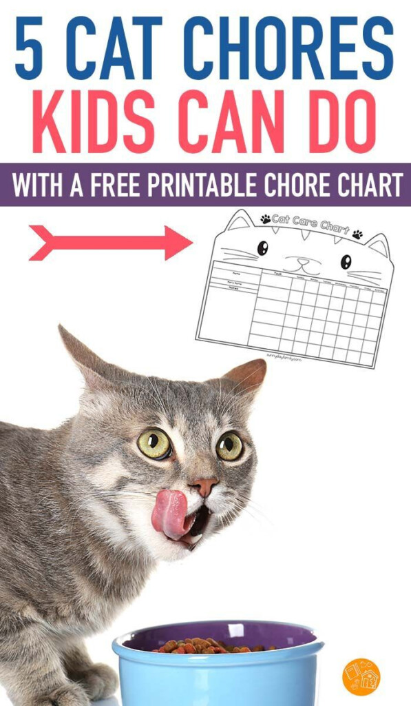 5 Easy Cat Chores For Kids With A FREE Printable Chore Chart Pet Care 