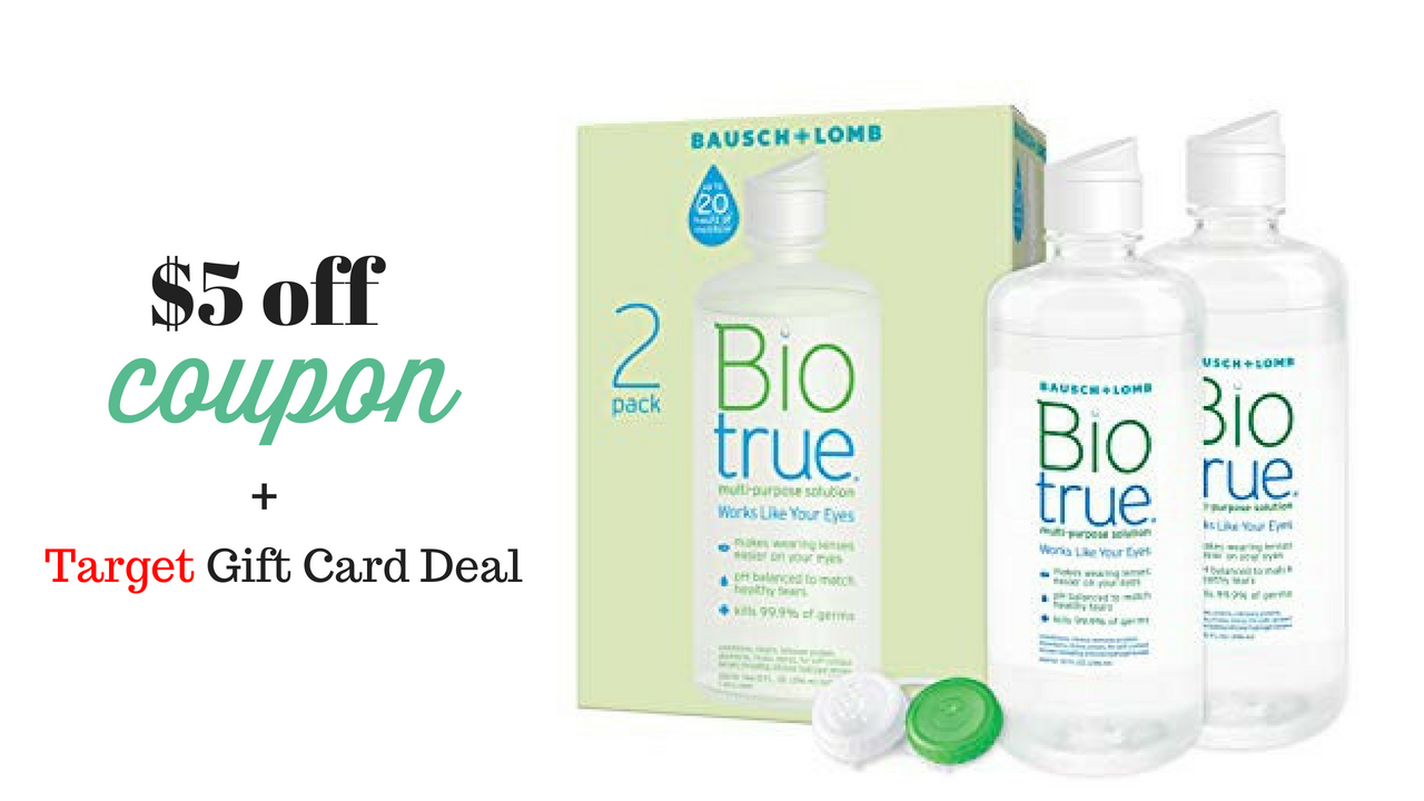 5 Off BioTrue Contact Solution Target Gift Card Deal Southern Savers