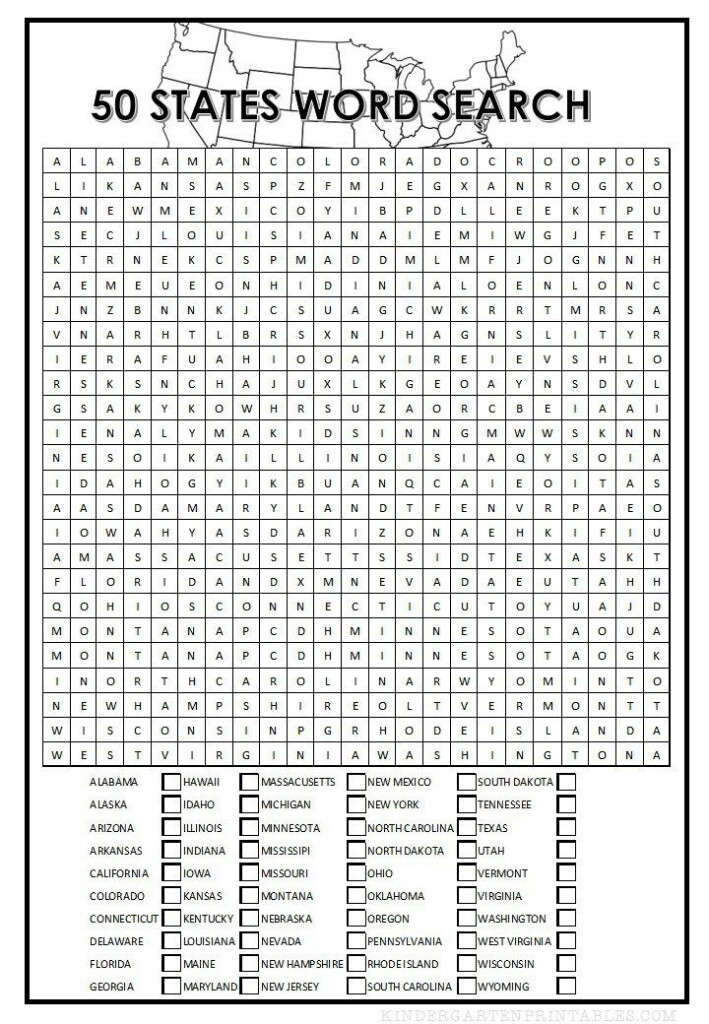 50 States Word Search Social Studies Worksheets 3rd Grade Words 