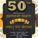 50th Birthday Invitation Card Luxury 50th Birthday Invitation Template
