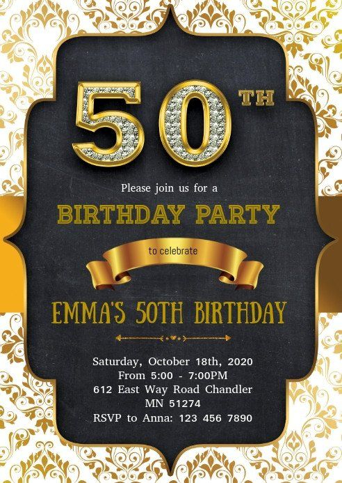 50th Birthday Invitation Card Luxury 50th Birthday Invitation Template