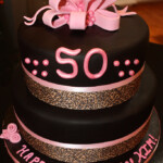 50th Pink Black And Leopard Birthday Cake Made This Cake Flickr
