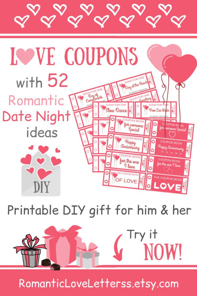 52 Printable Love Coupons For Him Romantic Date Ideas For Couples DIY 