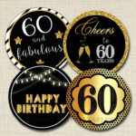 60th Birthday Cupcake Toppers PRINTABLE Cheers To Sixy Years Cupcake