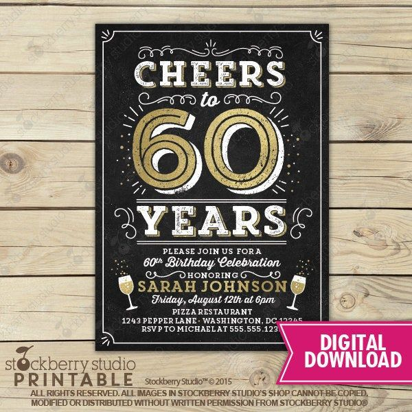 60th Birthday Invitation 60th Class Reunion 60th Etsy Printable