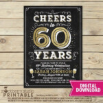 60th Birthday Invitation 60th Class Reunion 60th Etsy Printable